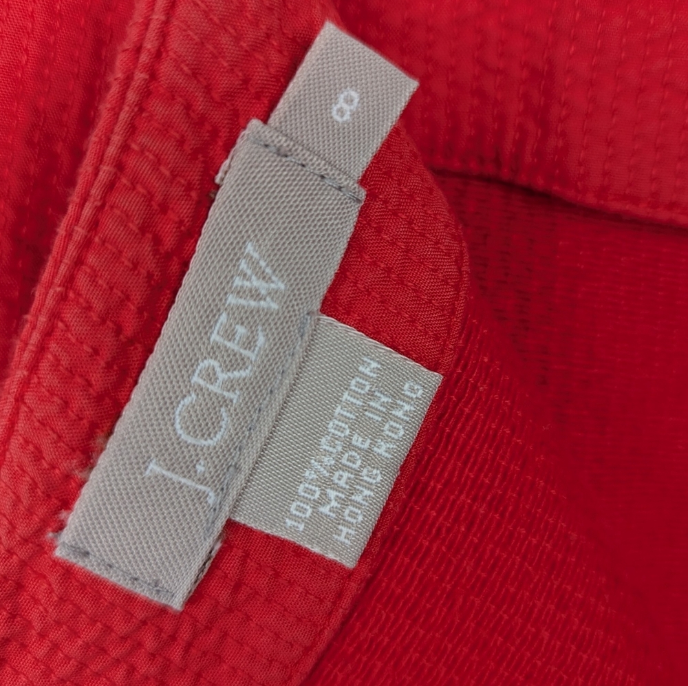 J. Crew Embroidered Coral Cotton Skirt 8 - Picture 3 of 4